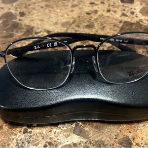 Ray-Ban Black Aviator Eyeglasses with Case
